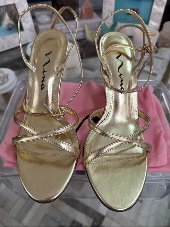 Nina Shoes - Nina Metallic Gold Strappy Heeled Sandals